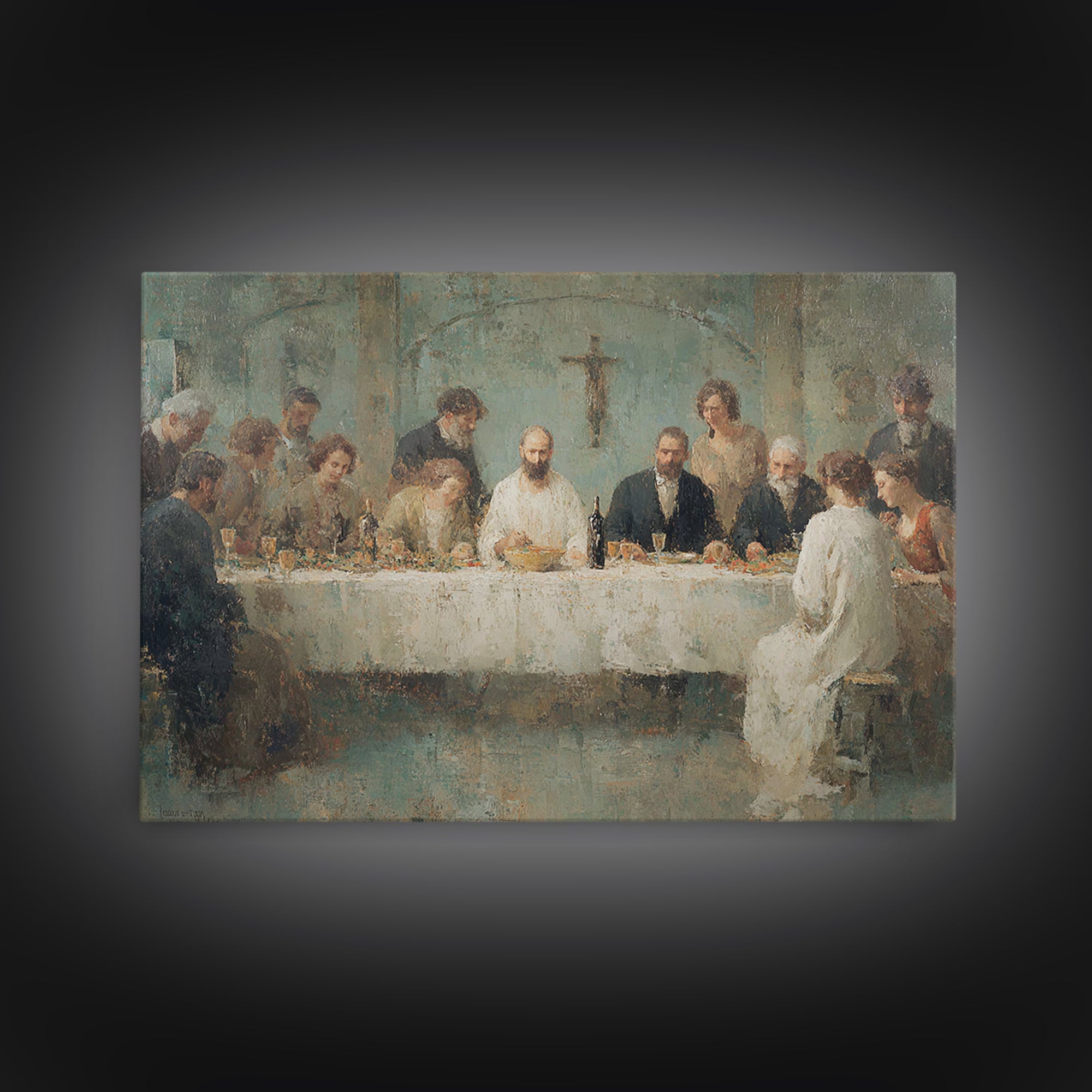 Holy Gathering, Framed Canvas Print, Christian Wall Art, Christian Art Canvas, Christian Art, Christmas Art, Christian Decor For Home