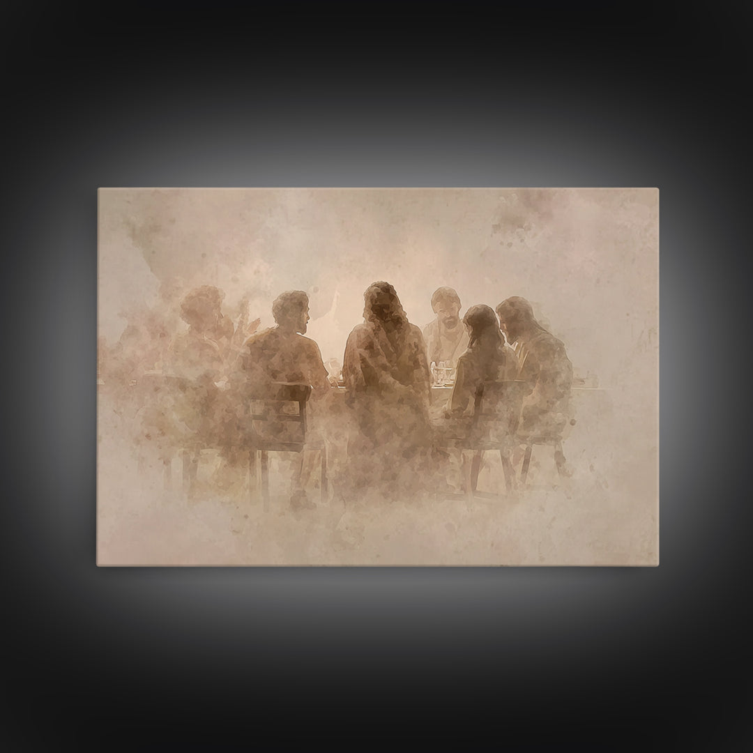 Sacred Fellowship - Framed Canvas Print - Christian Art Canvas - Christian Wall Art - Jesus Painting - Large Christian Art - Christian Chri