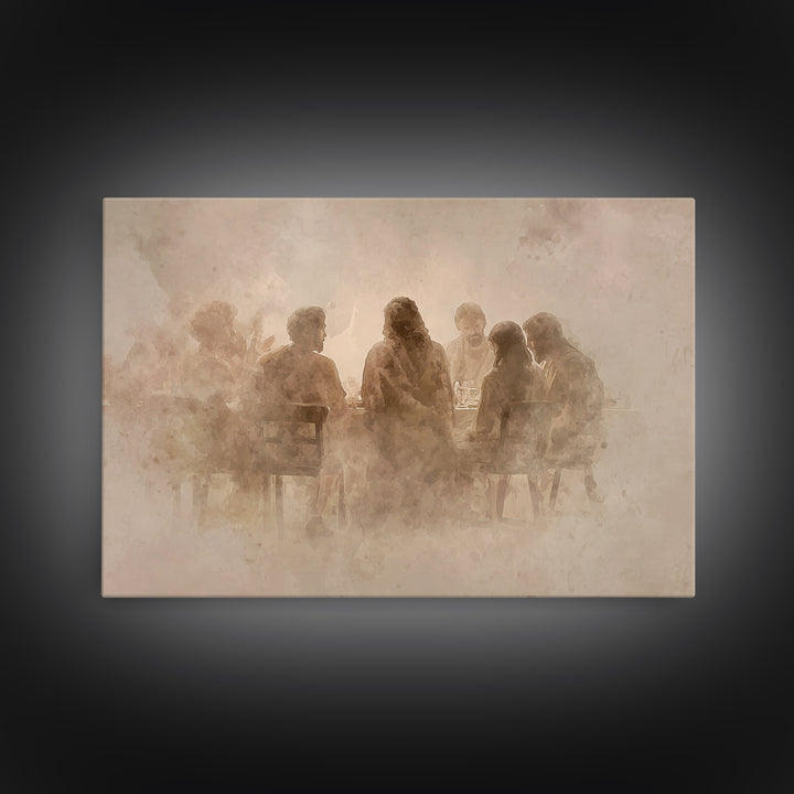 Sacred Fellowship - Framed Canvas Print - Christian Art Canvas - Christian Wall Art - Jesus Painting - Large Christian Art - Christian Chri