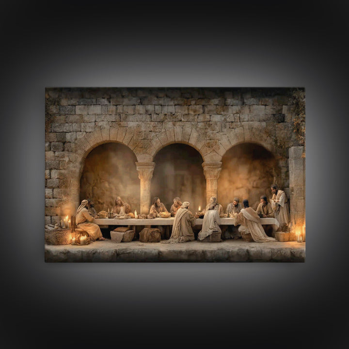 Holy Evening Light - Framed Canvas Print - Christian Wall Art - Christian Art Canvas - Jesus Painting - Vintage Christian Art - Christian D