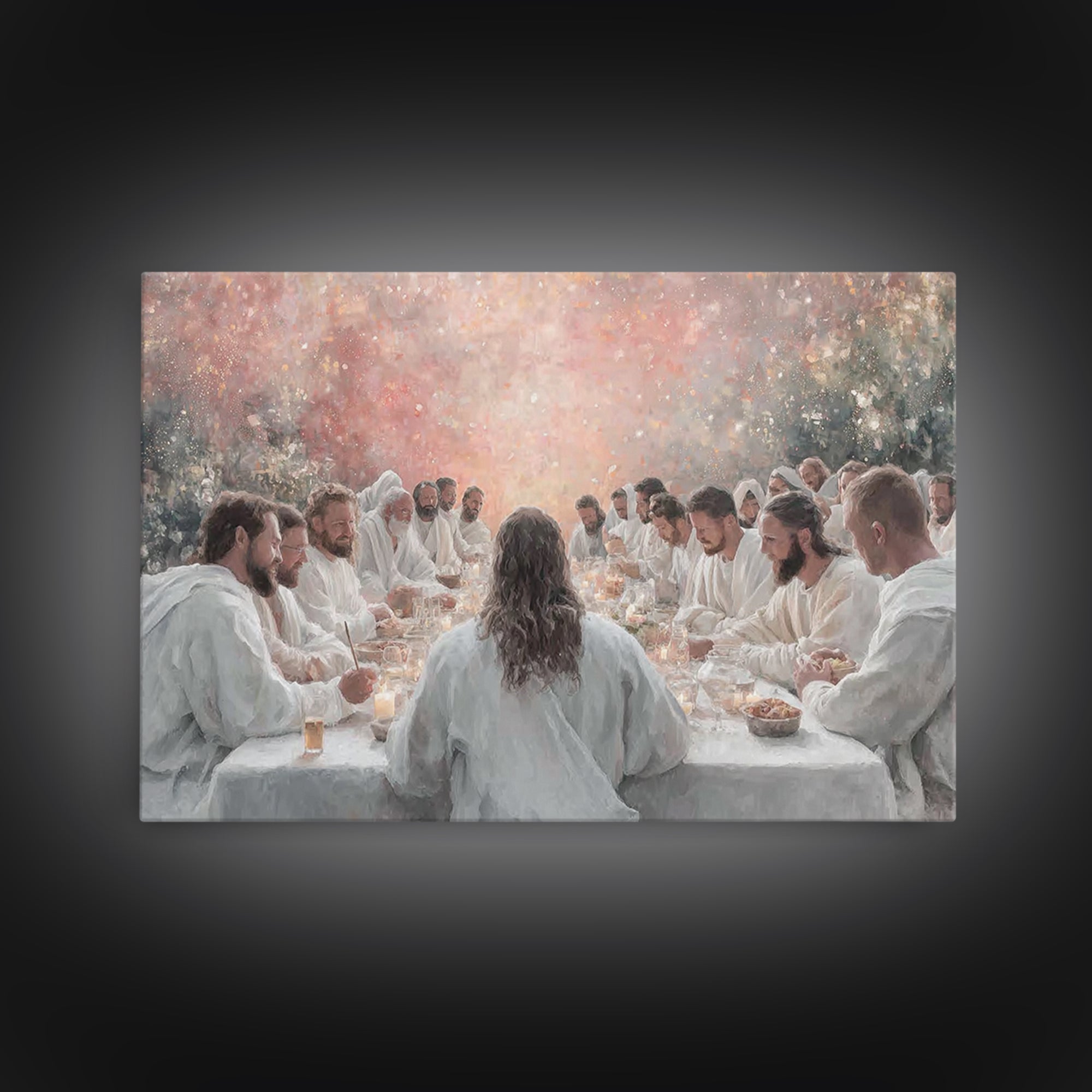 Divine Communion - Framed Canvas Print - Christian Wall Art - Christian Art Canvas - Large Jesus Painting - Christian Gift Ideas - Subtle C