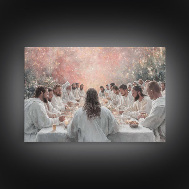 Divine Communion - Framed Canvas Print - Christian Wall Art - Christian Art Canvas - Large Jesus Painting - Christian Gift Ideas - Subtle C