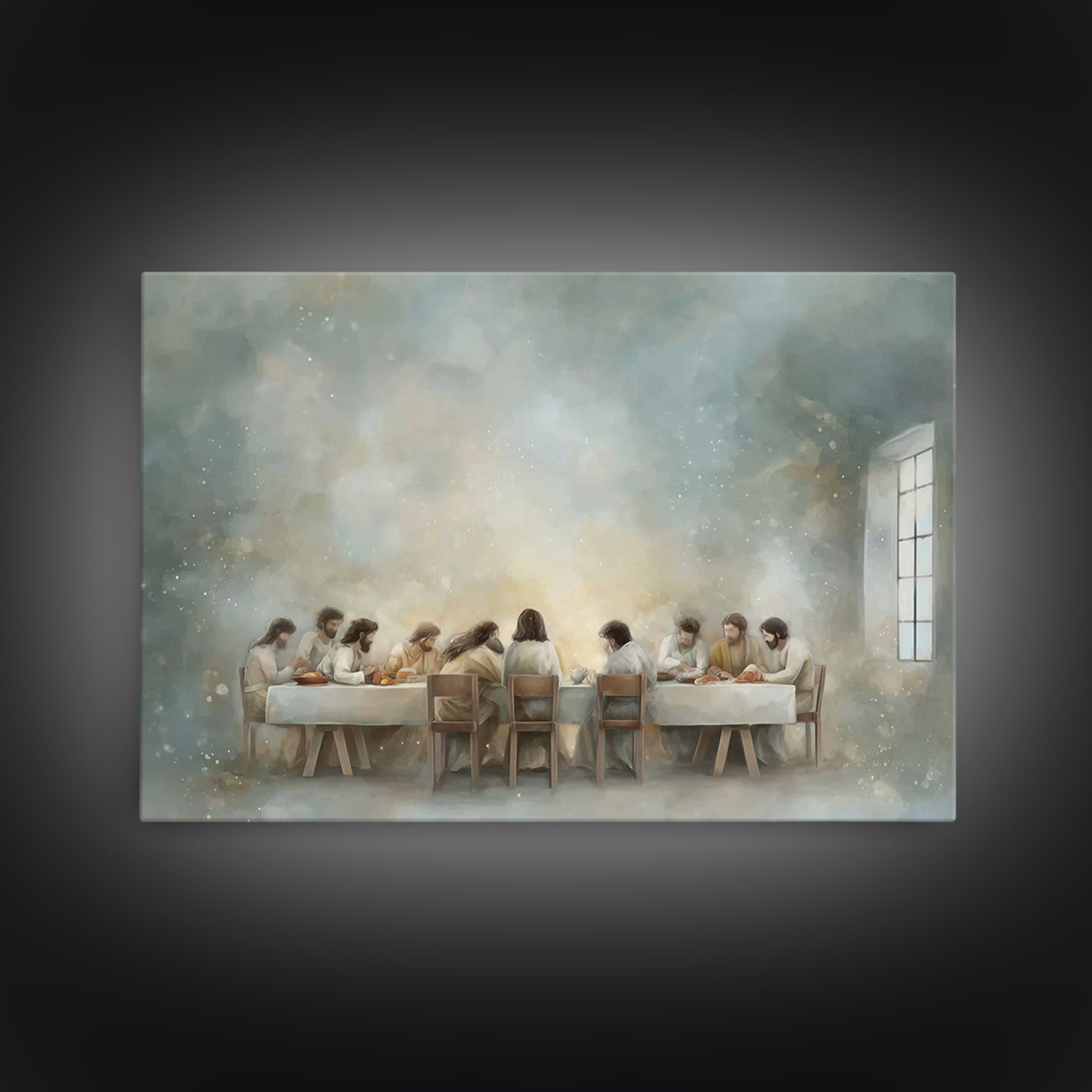 Celestial Table - Framed Canvas Print - Christian Art Canvas - Christian Wall Art - Subtle Christian Art - Jesus Painting - Christian Decor