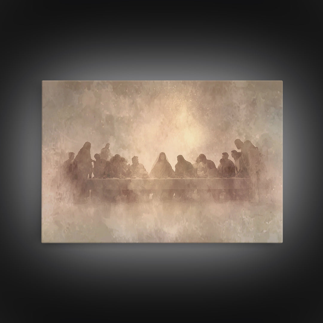 Heavenly Communion – Framed Canvas Print – Christian Wall Art – Jesus Painting – Christian Art Canvas – Christian Christmas Art – Unique Ch