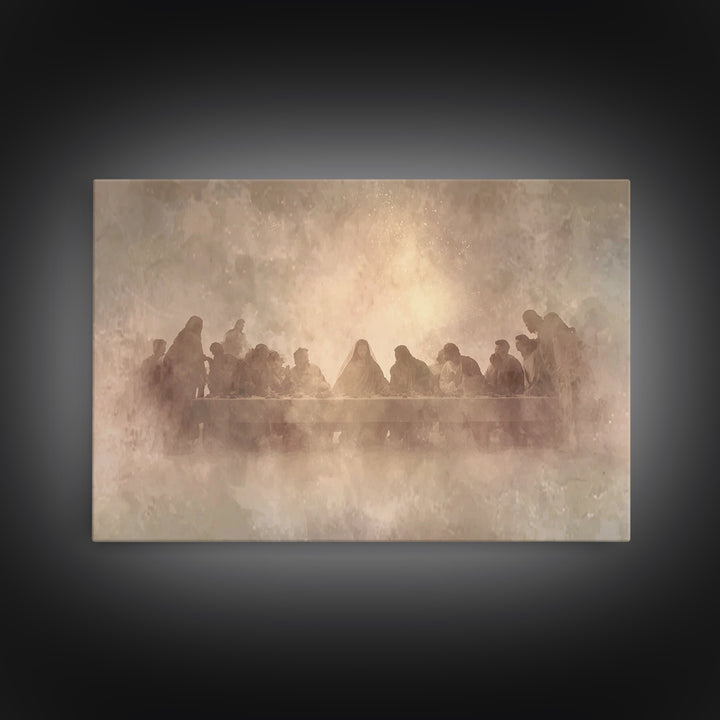Heavenly Communion – Framed Canvas Print – Christian Wall Art – Jesus Painting – Christian Art Canvas – Christian Christmas Art – Unique Ch