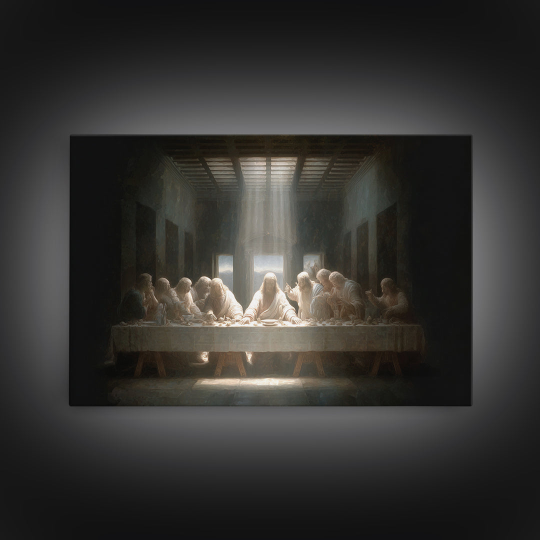Divine Table Grace | Framed Canvas Print | Christian Christmas Art | Jesus Wall Art | Modern Christian Art | Christian Art Canvas | Christi