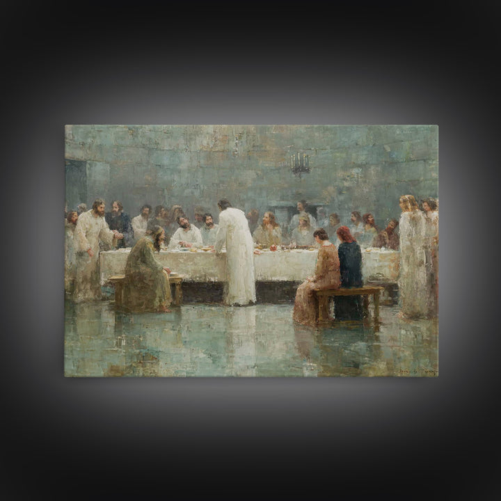 Radiant Last Supper – Framed Canvas Print – Christian Art Canvas – Jesus Painting – Christian Wall Art – Moody Christian Art – Christmas Wa
