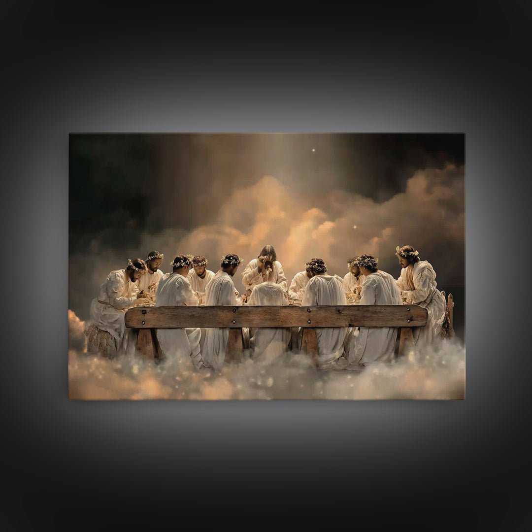 Heavenly Feast Unity | Framed Canvas Print | Christian Christmas Art | Christian Art Canvas | Jesus Painting | Christian Decorations | Mode