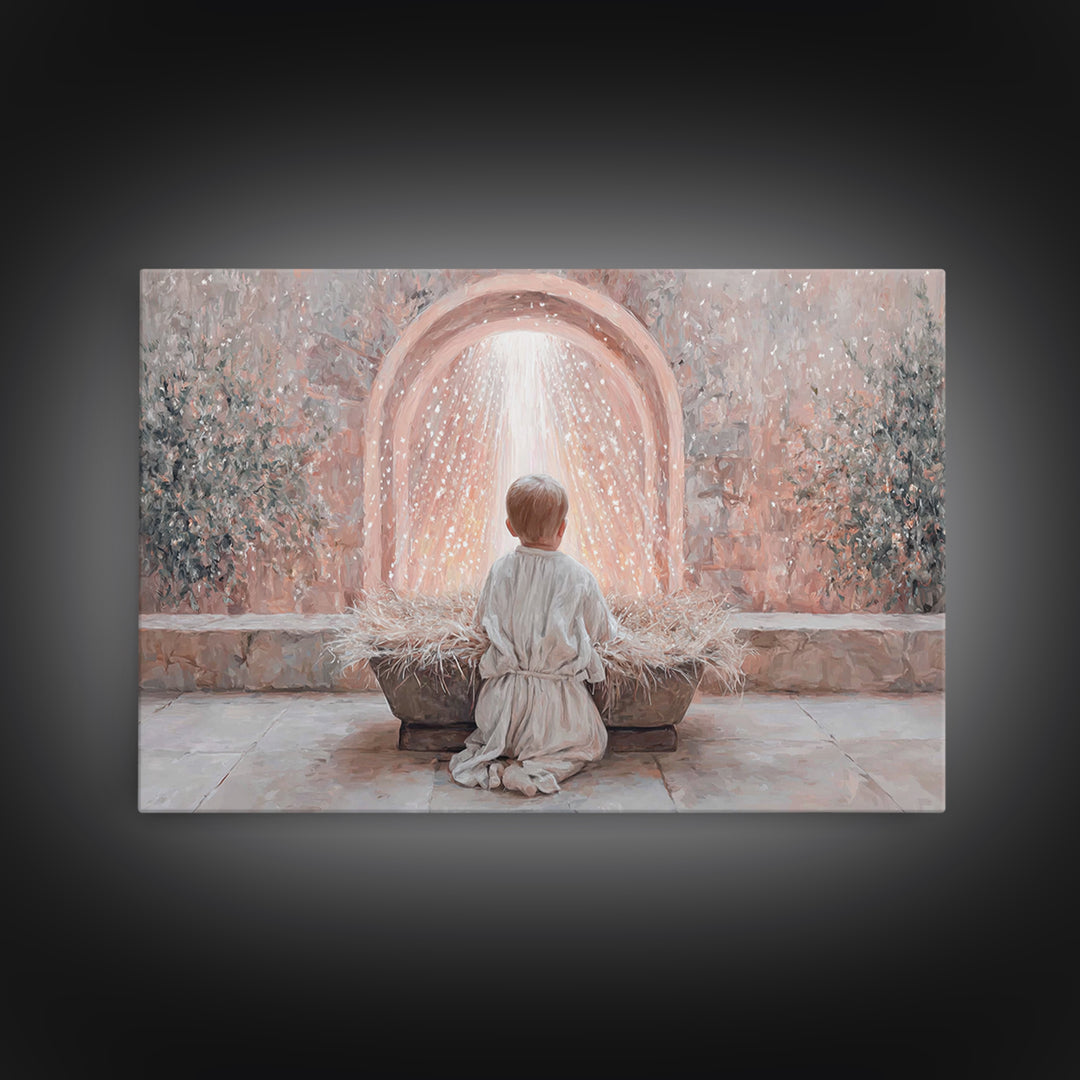 Child Of Radiance – Framed Canvas Print – Christian Art Work – Christmas Art Prints – Christian Wall Art – Jesus Art Print – Christian Chri