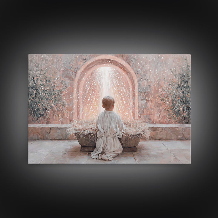 Child Of Radiance – Framed Canvas Print – Christian Art Work – Christmas Art Prints – Christian Wall Art – Jesus Art Print – Christian Chri