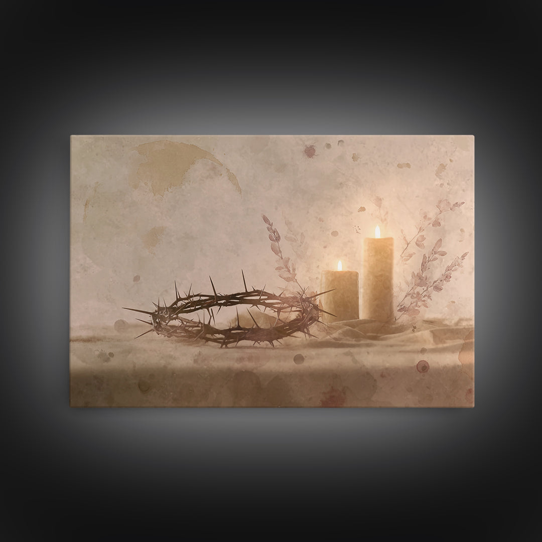 Quiet Lenten Light, Framed Canvas Print, Christian Art Canvas, Christian Wall Art, Subtle Christian Art, Christian Painting, Christian Gift