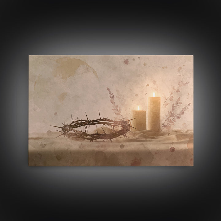 Quiet Lenten Light, Framed Canvas Print, Christian Art Canvas, Christian Wall Art, Subtle Christian Art, Christian Painting, Christian Gift