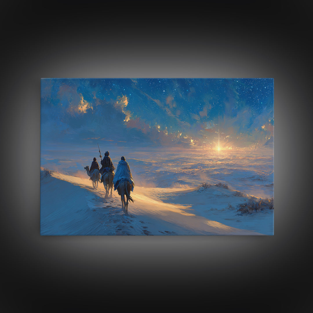 Journey Of The Magi – Framed Canvas Print – Christian Wall Art – Christmas Art Work – Christian Art Canvas – Modern Christian Art – Jesus C