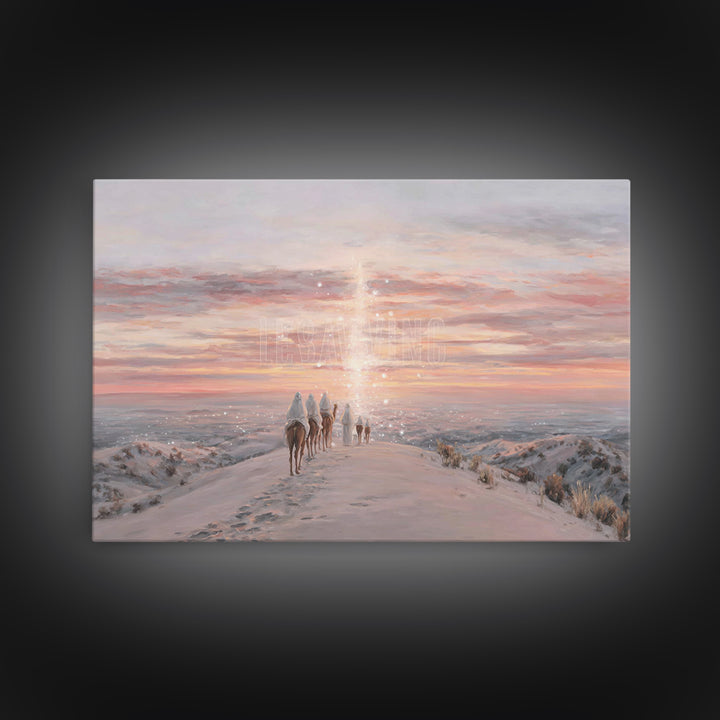 The Guiding Light – Framed Canvas Print – Christian Wall Art – Christian Art Canvas – Christmas Art – Jesus Painting – Christian Christmas