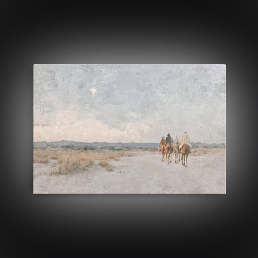 Star Of Bethlehem | Framed Canvas Print | Christmas Wall Art | Christian Art Canvas | Christian Painting | Christian Christmas Decor | Chri