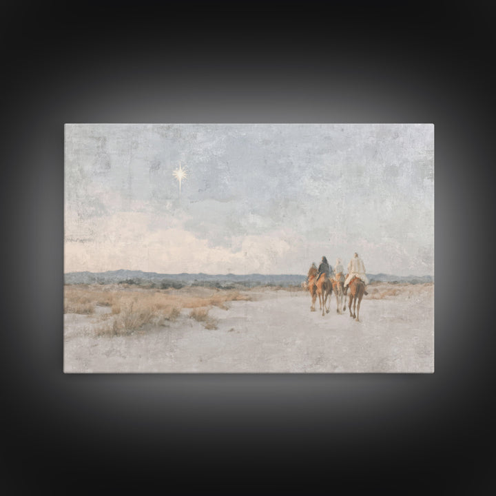 Star Of Bethlehem | Framed Canvas Print | Christmas Wall Art | Christian Art Canvas | Christian Painting | Christian Christmas Decor | Chri