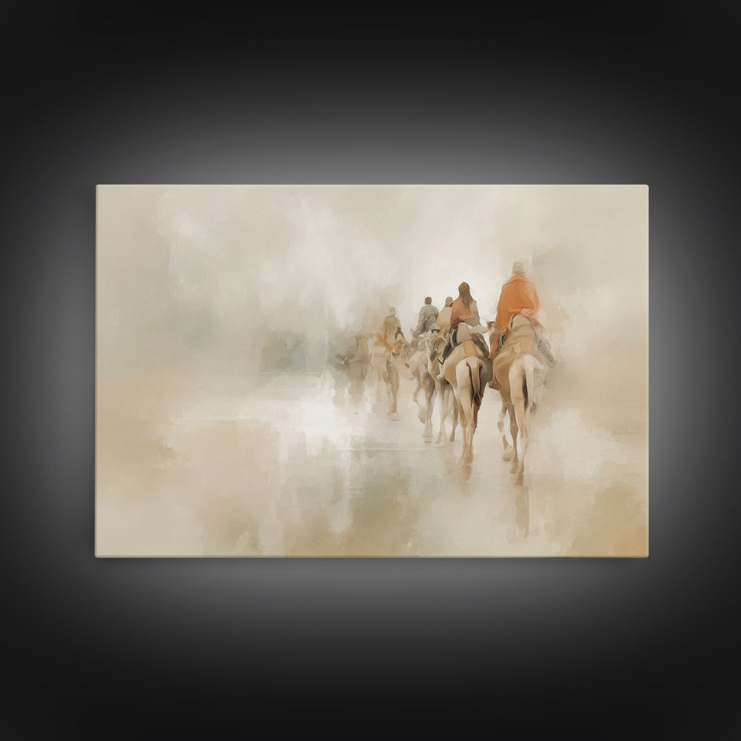 Starlit Pilgrimage – Framed Canvas Print – Christian Decor – Christmas Art – Christian Art Canvas – Jesus Painting – Christian Christmas Ar