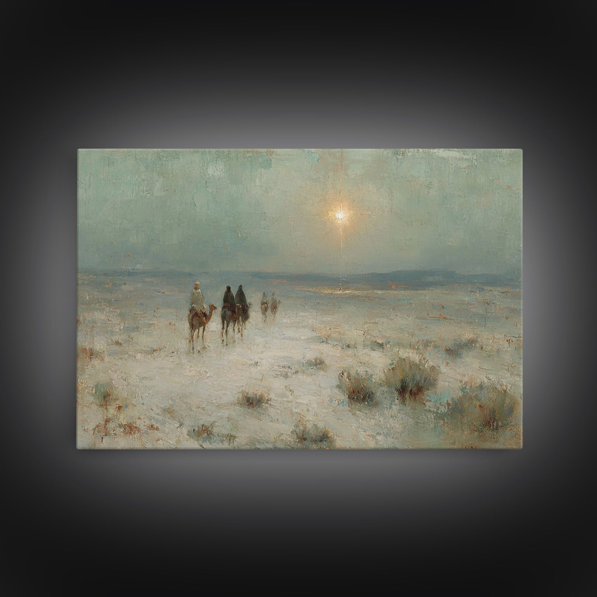 Night Of Wonder – Framed Canvas Print – Christian Art Canvas – Christmas Wall Art – Jesus Painting – Christian Christmas Decor – Christian
