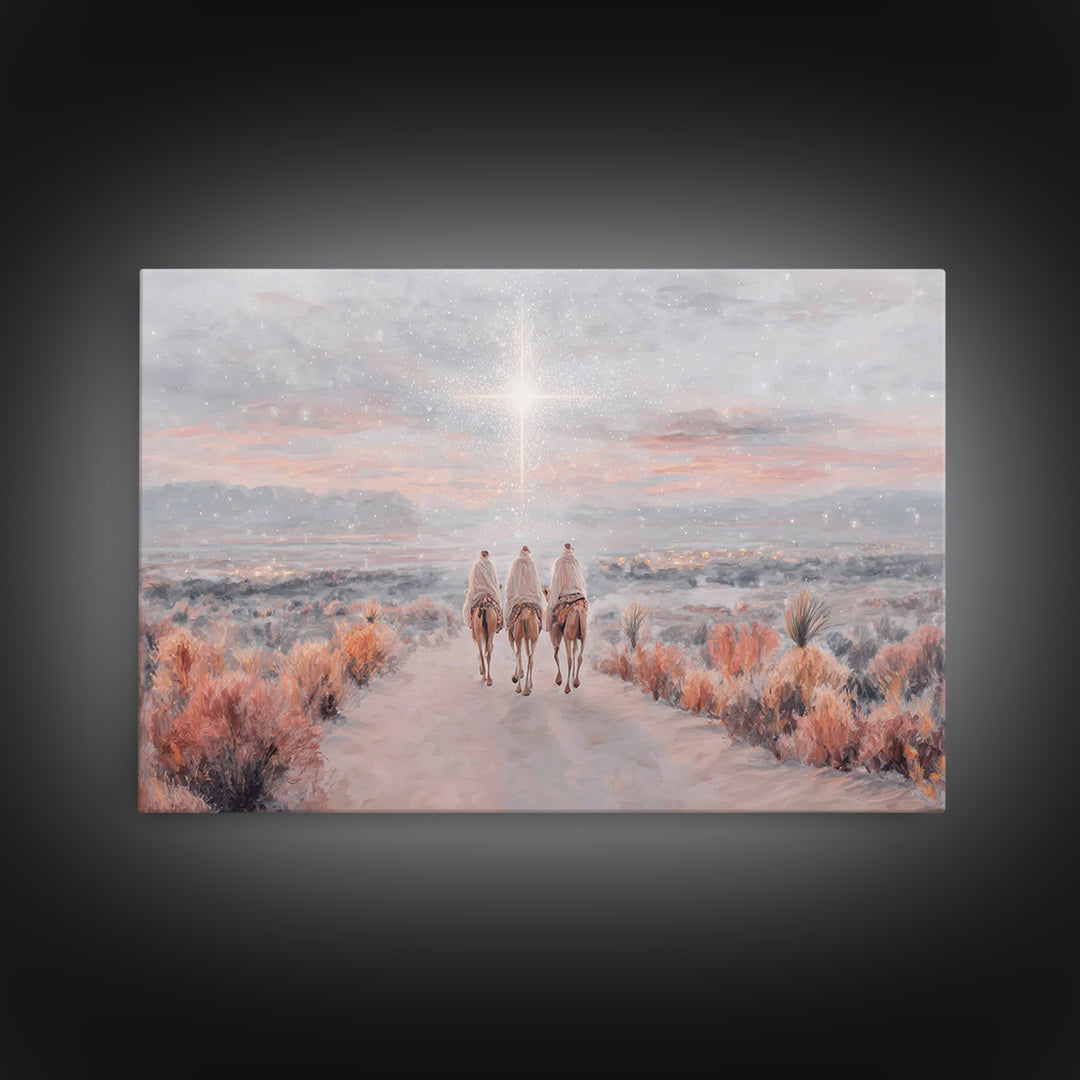 Bethlehem Road | Framed Canvas Print | Christian Art Canvas | Christmas Wall Art | Christian Christmas Art | Christian Art Work | Jesus Pai