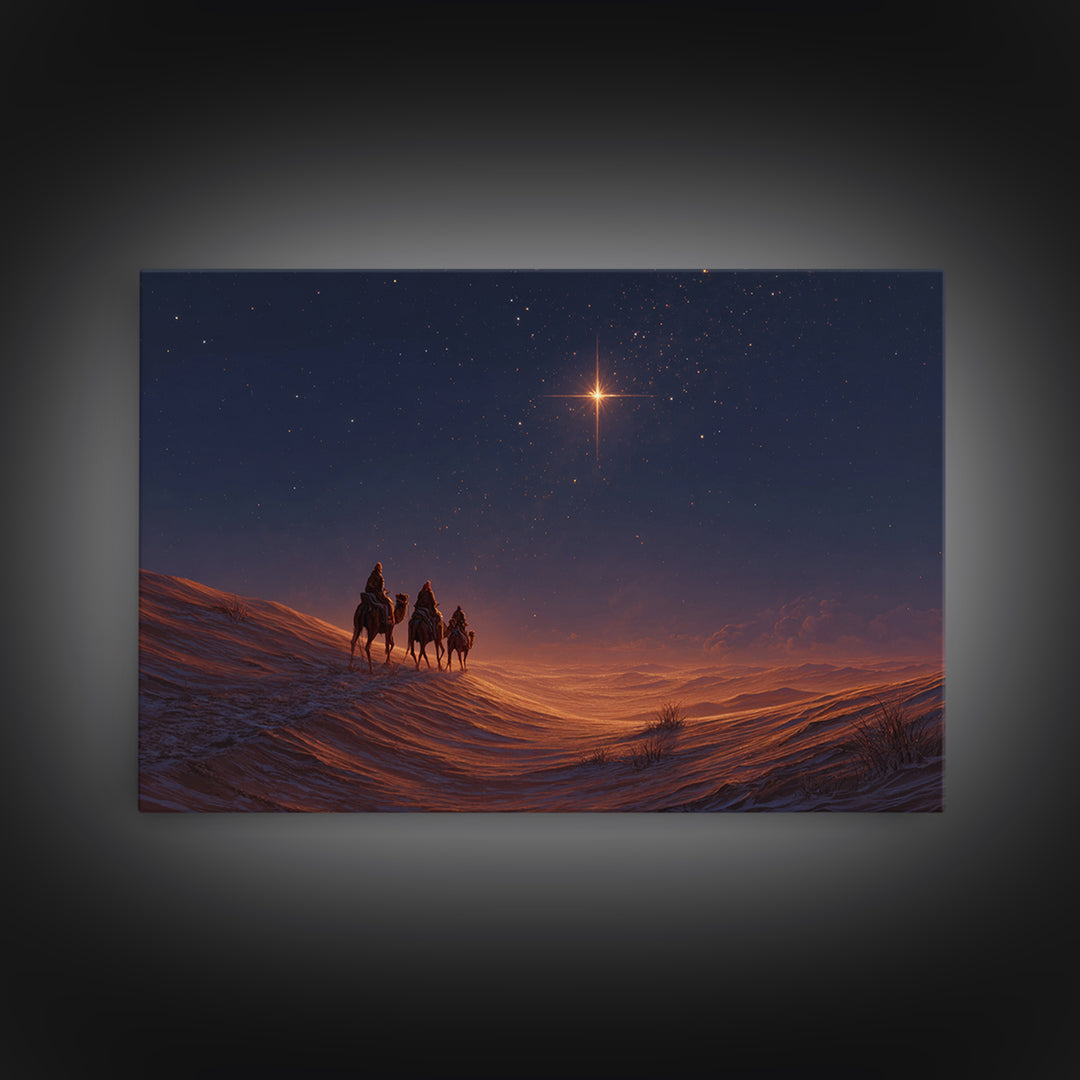 Holy Night Rise, Framed Canvas Print, Christian Christmas Art, Christian Art Canvas, Christmas Wall Art, Jesus Painting, Christian Art Prin