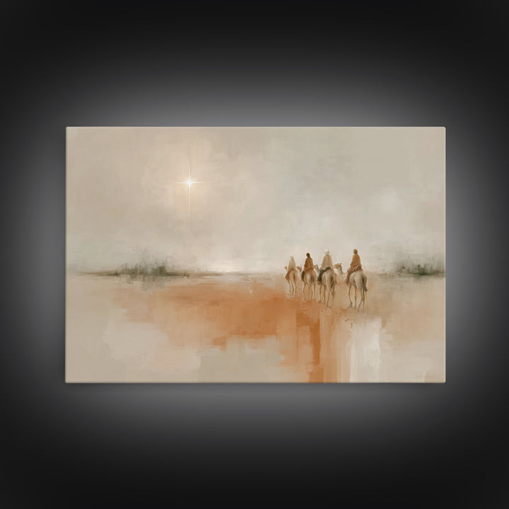 Desert Light – Framed Canvas Print – Christian Art – Christian Art Canvas – Christmas Art – Jesus Painting – Christian Christmas Art