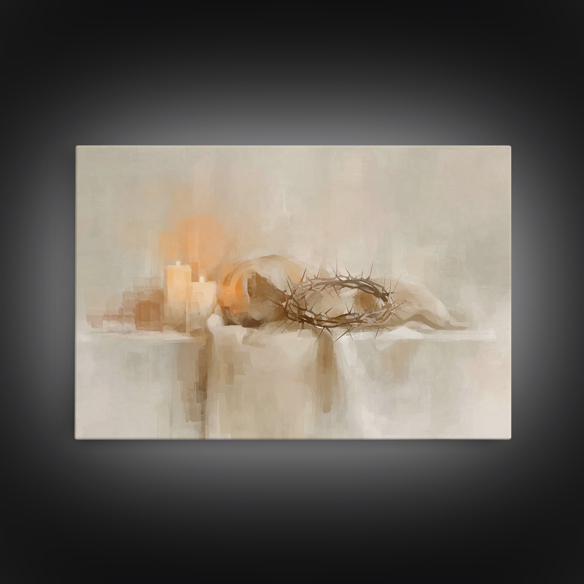 Silent Redemption | Framed Canvas Print | Christian Art Canvas | Christian Wall Art | Christian Painting | Christian Christmas Art | Christ
