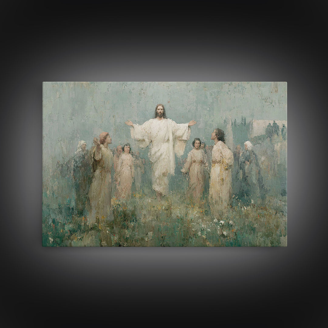 Risen Glory – Framed Canvas Print – Christian Wall Art – Jesus Painting – Christian Art Canvas – Christmas Art – Christian Decor