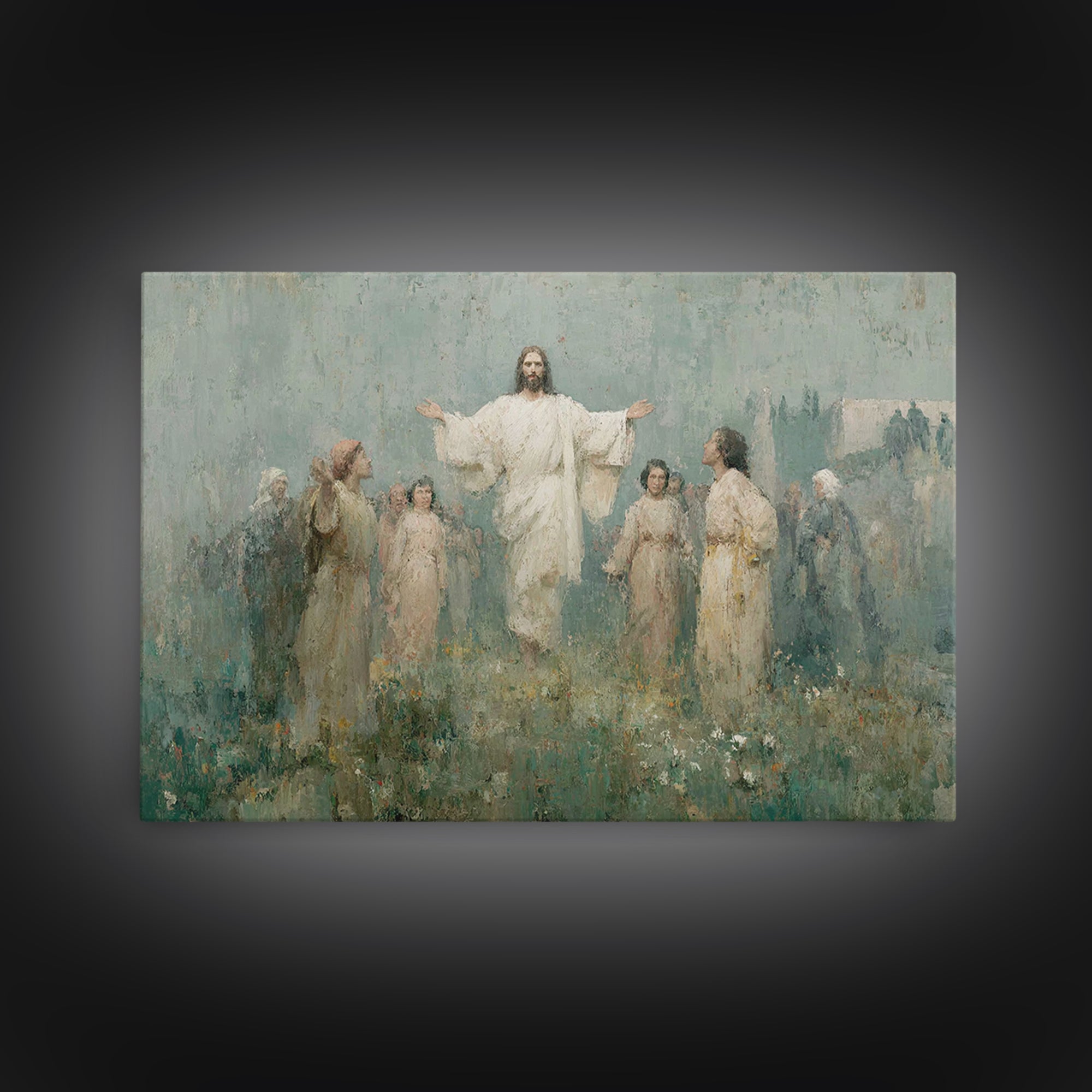 Risen Glory – Framed Canvas Print – Christian Wall Art – Jesus Painting – Christian Art Canvas – Christmas Art – Christian Decor