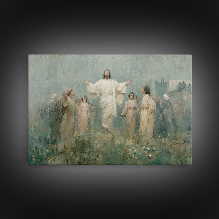 Risen Glory – Framed Canvas Print – Christian Wall Art – Jesus Painting – Christian Art Canvas – Christmas Art – Christian Decor
