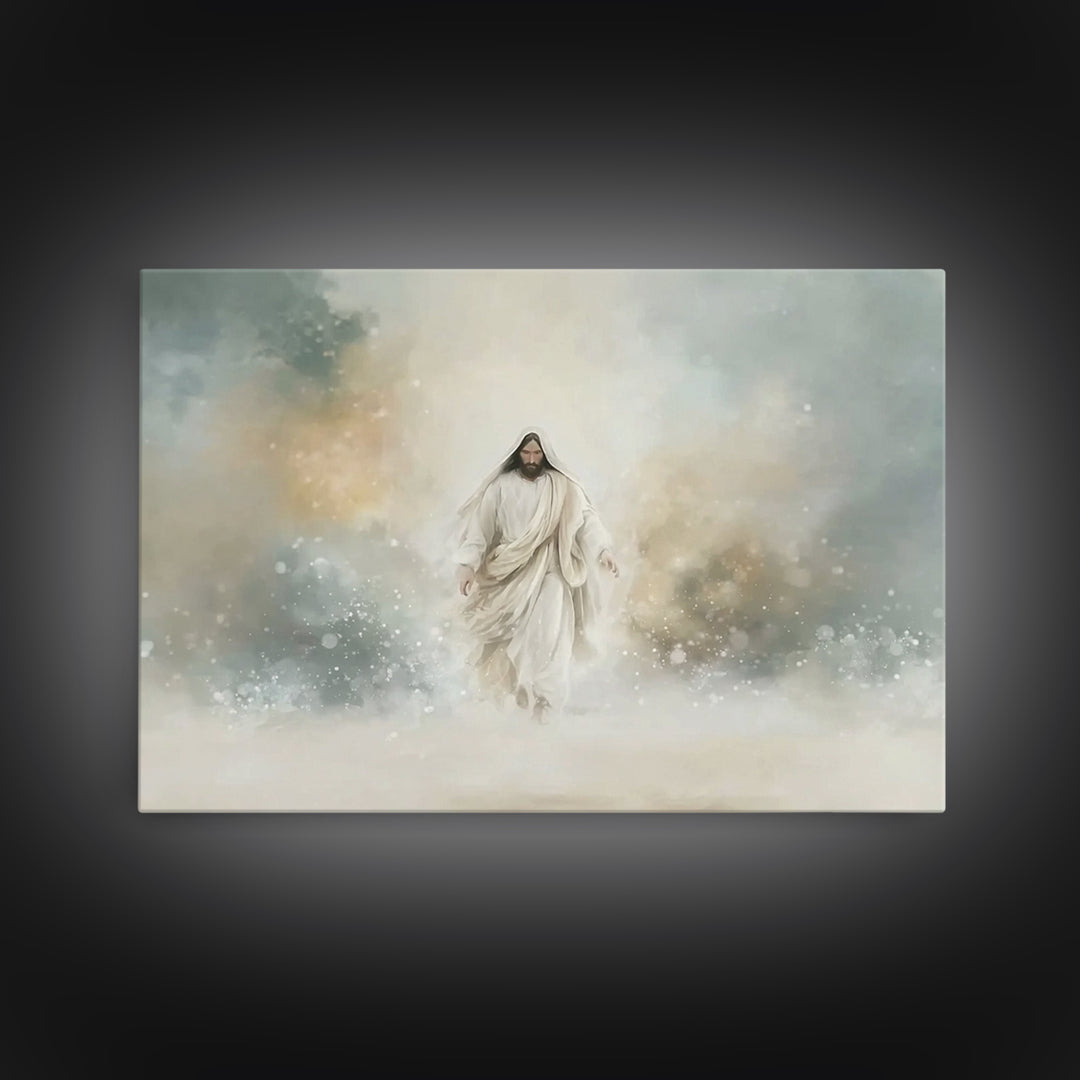 Heavenly Dawn | Framed Canvas Print | Christian Art Canvas | Jesus Painting | Christian Wall Art | Christian Christmas Art | Christian Deco