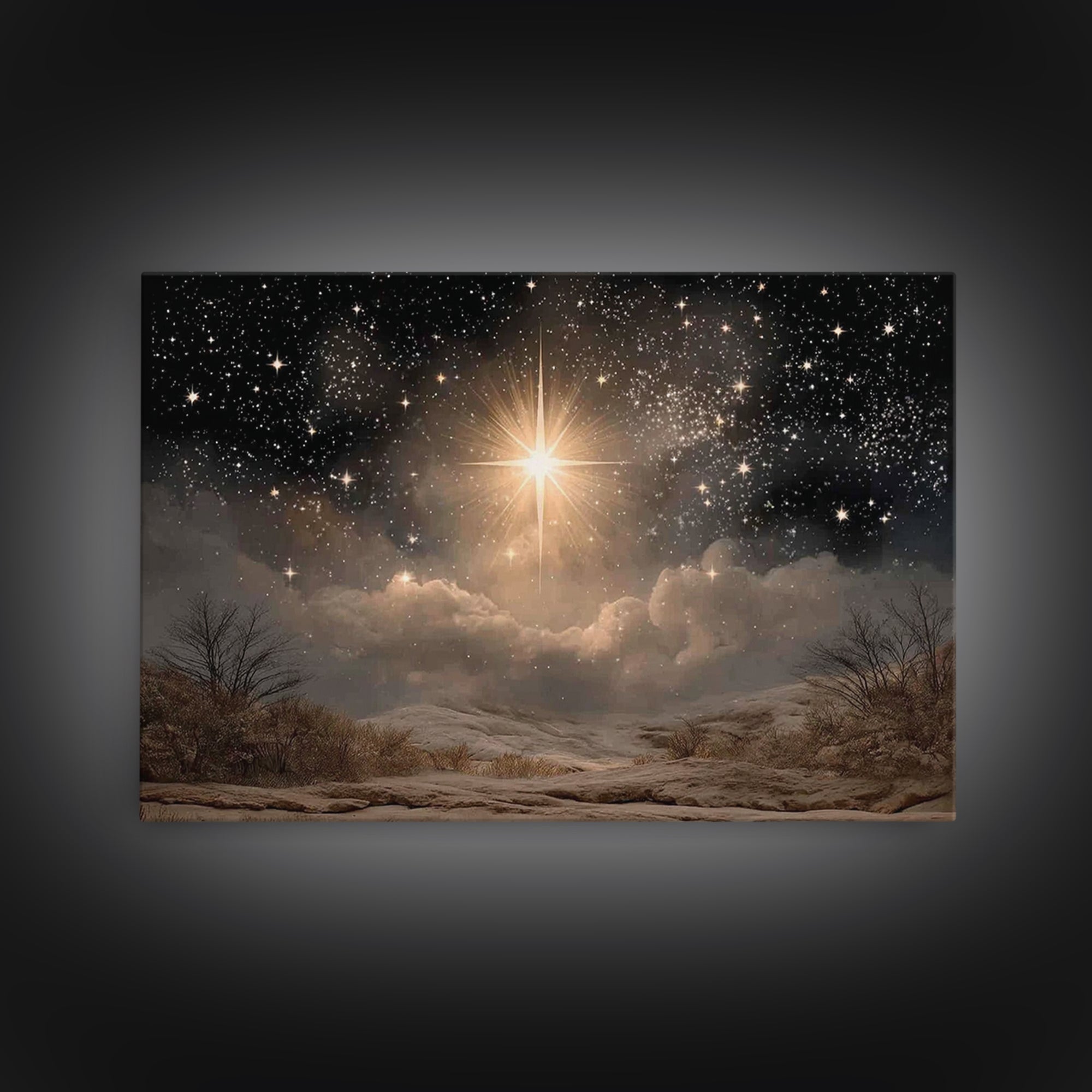 Star Of Wonder, Framed Canvas Print, Christian Art Canvas, Christmas Art, Christian Wall Art, Christian Christmas Decor, Christian Gift Ide