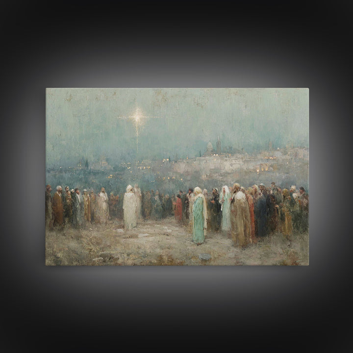 Bethlehem Promise – Framed Canvas Print – Christian Wall Art – Christmas Art – Christian Art Canvas – Christian Christmas Decorations – Jes