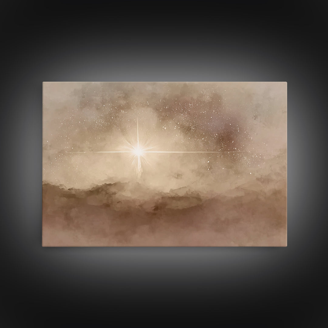 Divine Horizon | Framed Canvas Print | Christian Art Canvas | Christian Wall Art | Christmas Art | Christian Christmas Art | Jesus Painting