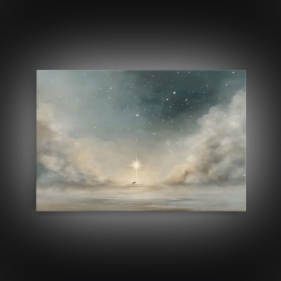 Sacred Journey – Framed Canvas Print – Christian Art Canvas – Christian Wall Art – Christmas Art – Christian Christmas Decor – Jesus Painti