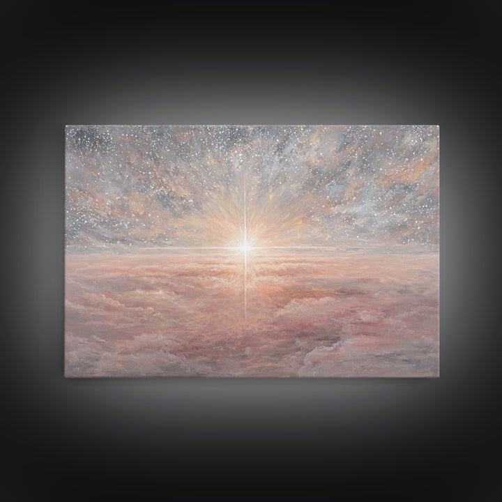 Heaven’s Promise – Framed Canvas Print – Christian Wall Art – Christmas Art – Christian Art Canvas – Christian Christmas Decor – Christian