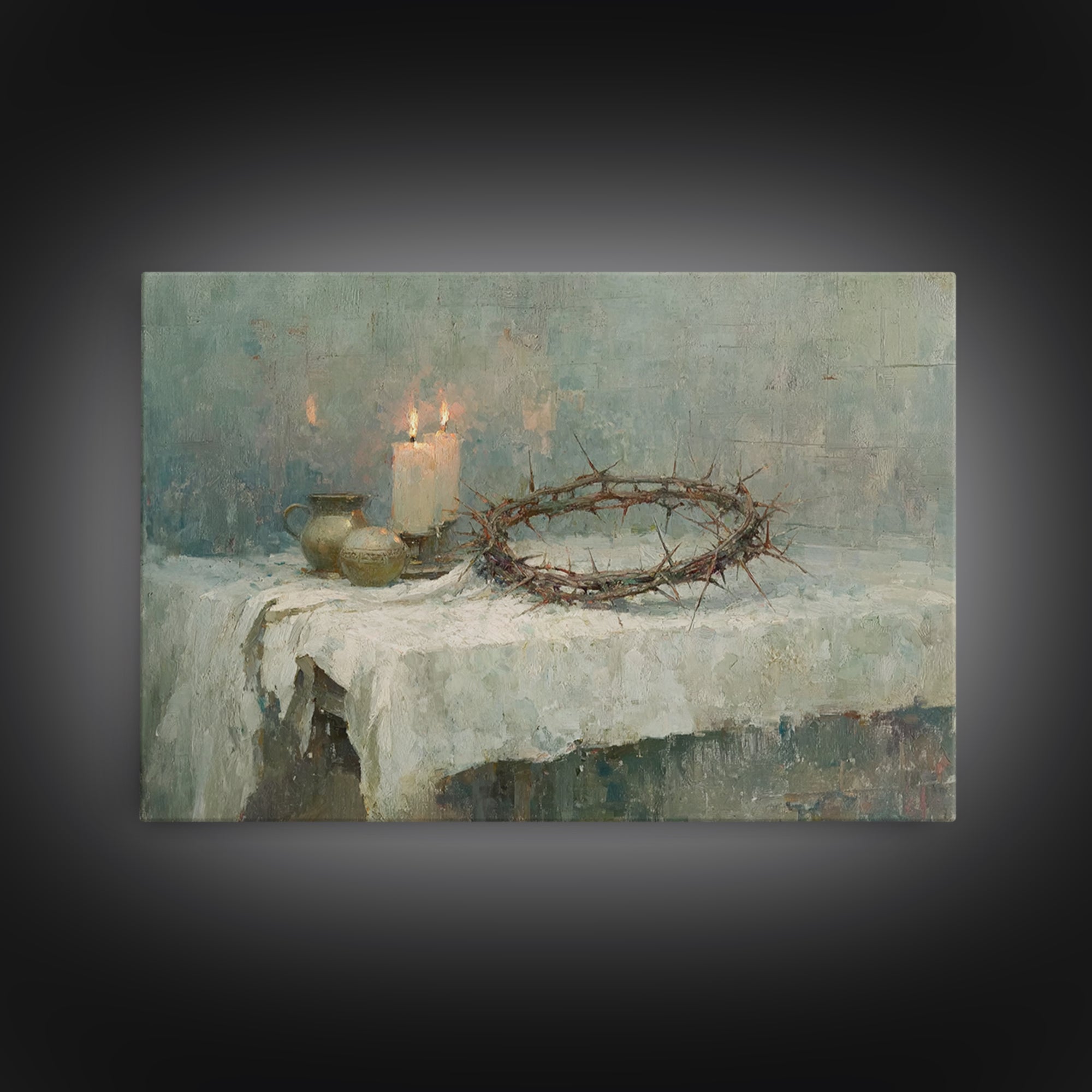 Thorns Of Grace – Framed Canvas Print – Christian Art Canvas – Christian Wall Art – Jesus Painting – Christian Christmas Art – Christian De