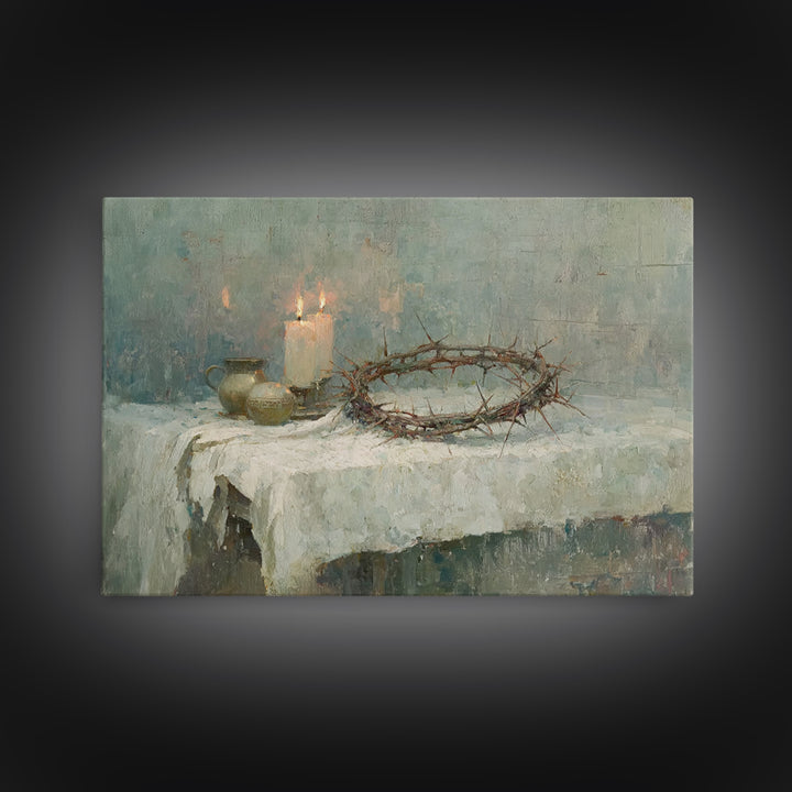 Thorns Of Grace – Framed Canvas Print – Christian Art Canvas – Christian Wall Art – Jesus Painting – Christian Christmas Art – Christian De