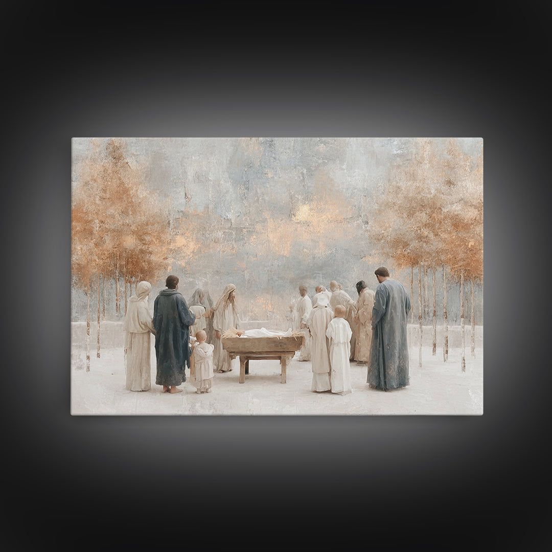 Golden Dawn – Framed Canvas Print – Christian Art Canvas – Christmas Art – Christian Gift – Jesus Painting – Christian Wall Art