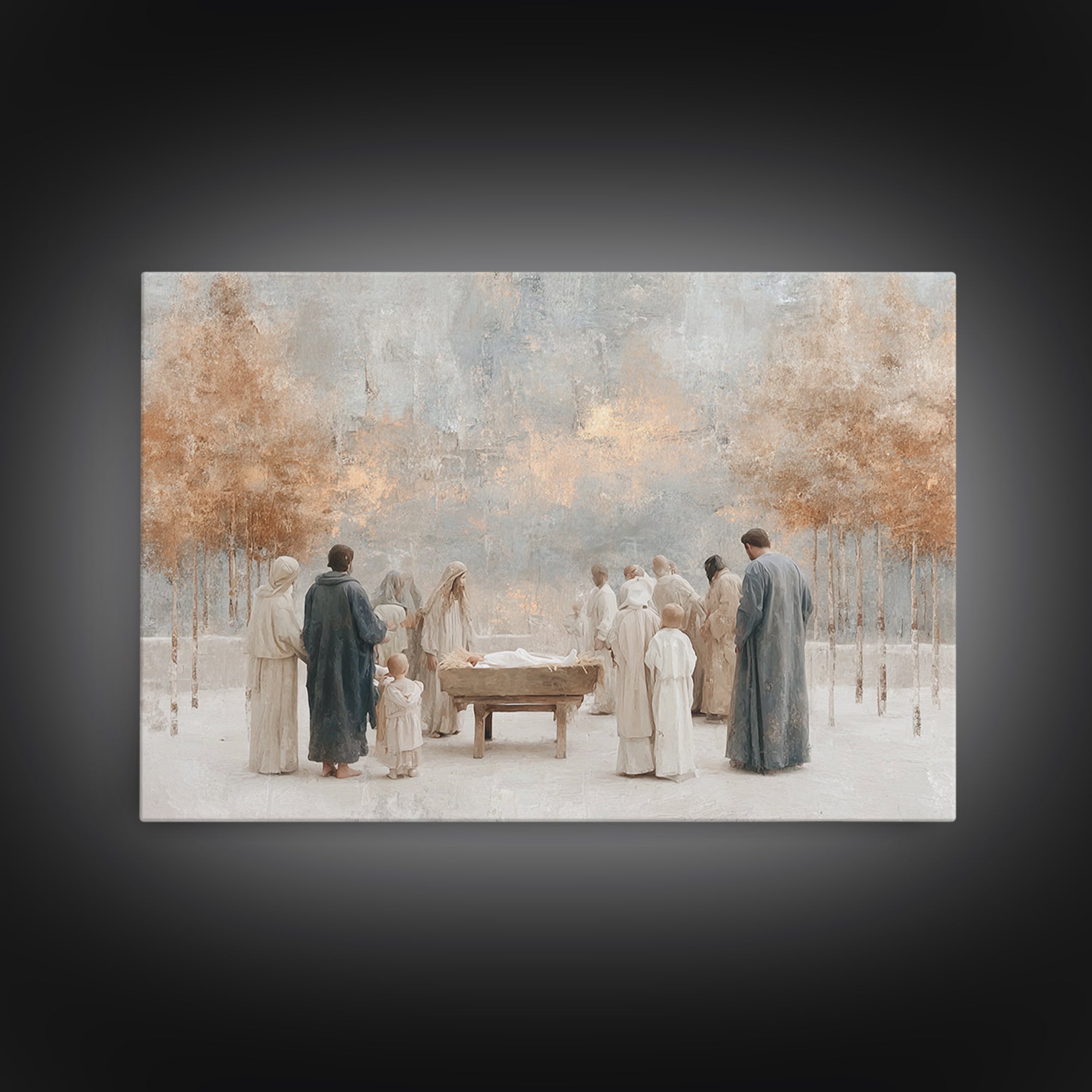 Golden Dawn – Framed Canvas Print – Christian Art Canvas – Christmas Art – Christian Gift – Jesus Painting – Christian Wall Art