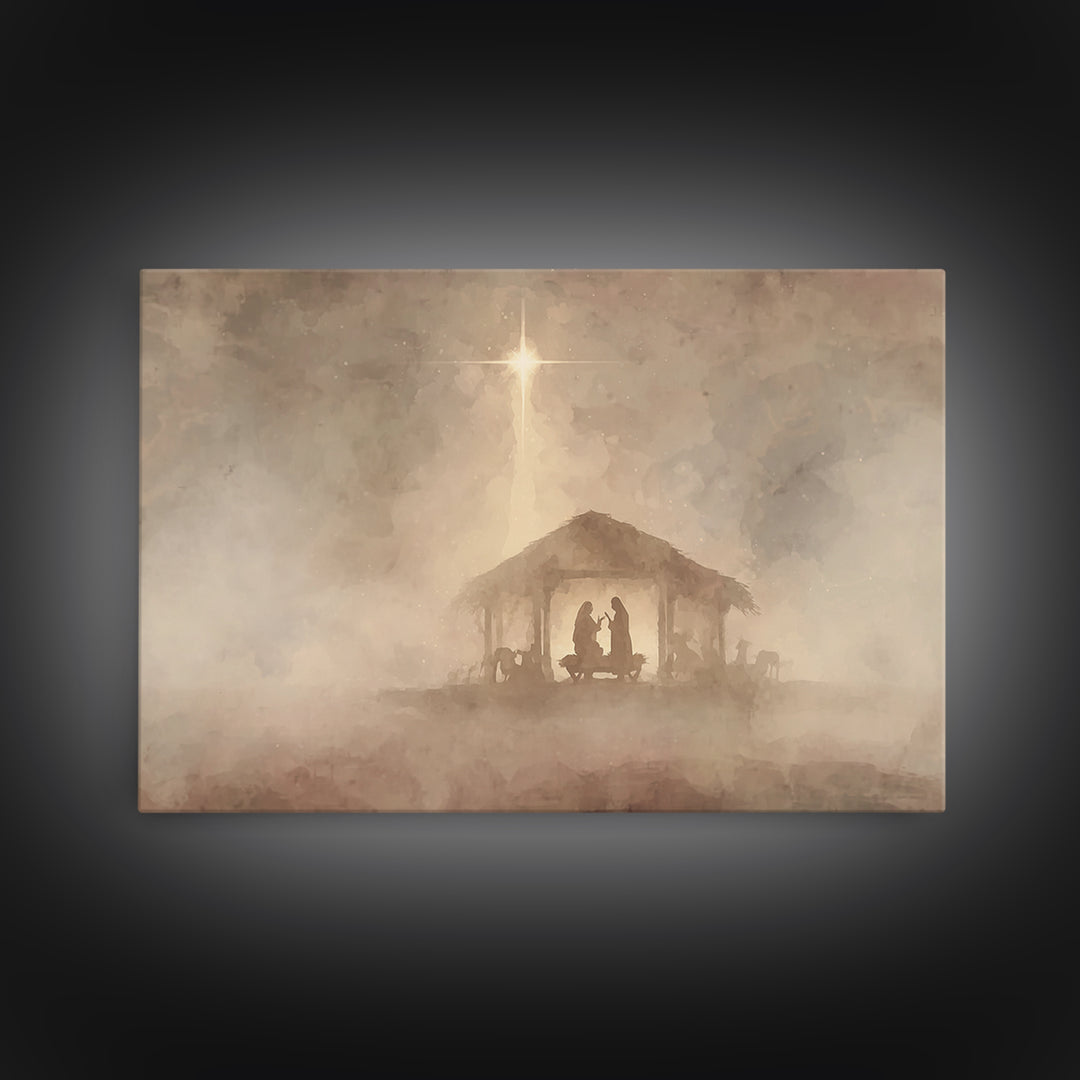 Holy Reverence – Framed Canvas Print – Christian Art Canvas – Jesus Painting – Christian Wall Art – Christmas Art – Christian Gift