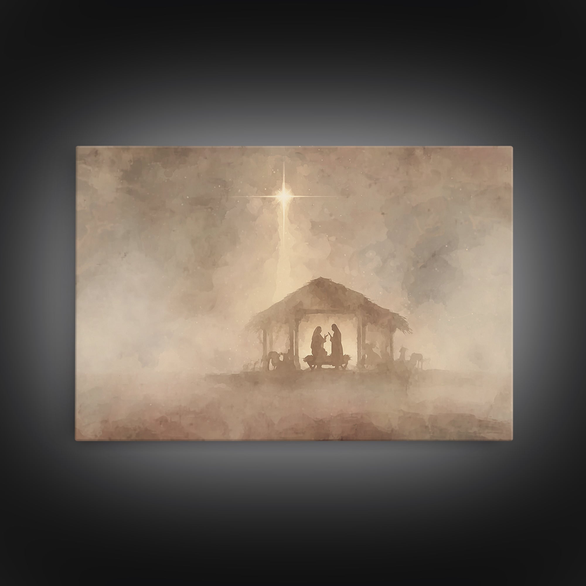Holy Reverence – Framed Canvas Print – Christian Art Canvas – Jesus Painting – Christian Wall Art – Christmas Art – Christian Gift