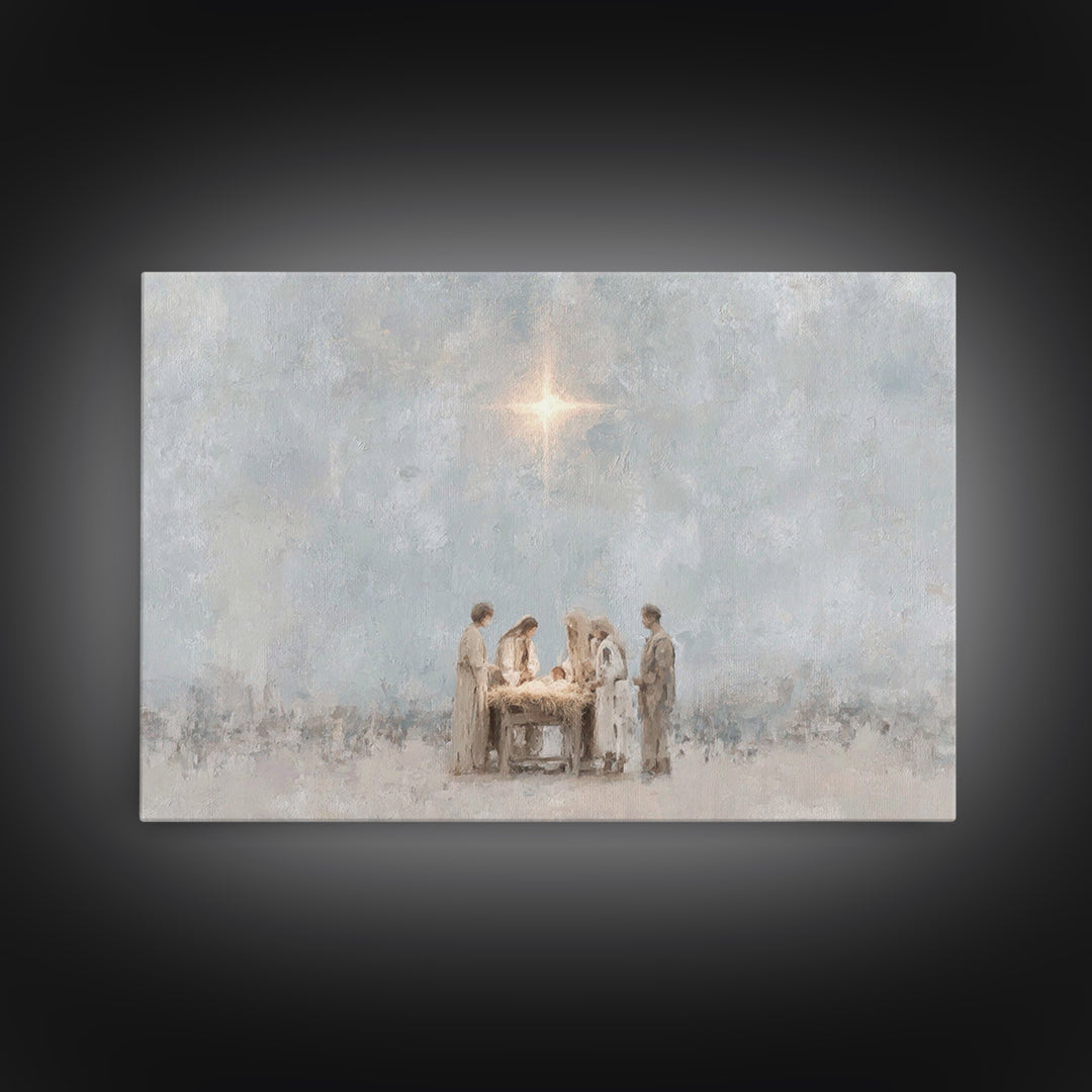 Divine Stillness – Framed Canvas Print – Christian Gift – Christian Art Canvas – Jesus Painting – Christmas Art – Christian Wall Art