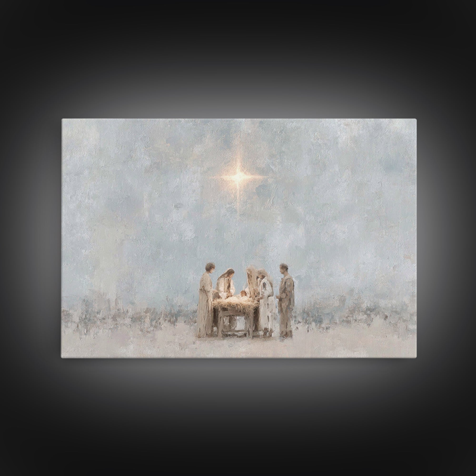 Divine Stillness – Framed Canvas Print – Christian Gift – Christian Art Canvas – Jesus Painting – Christmas Art – Christian Wall Art