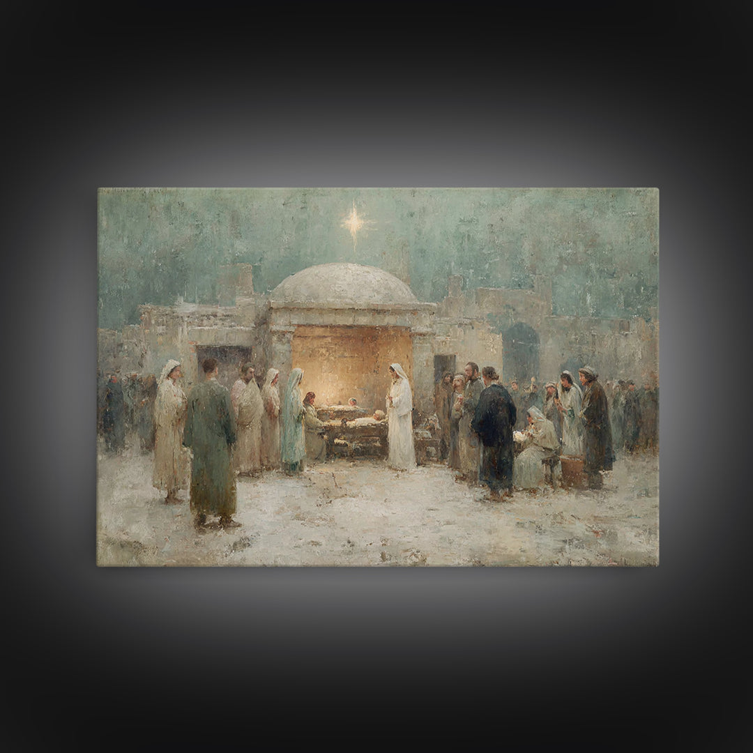 Sacred Star – Framed Canvas Print – Christmas Art – Christian Art Canvas – Christian Gift – Christian Wall Art – Jesus Painting