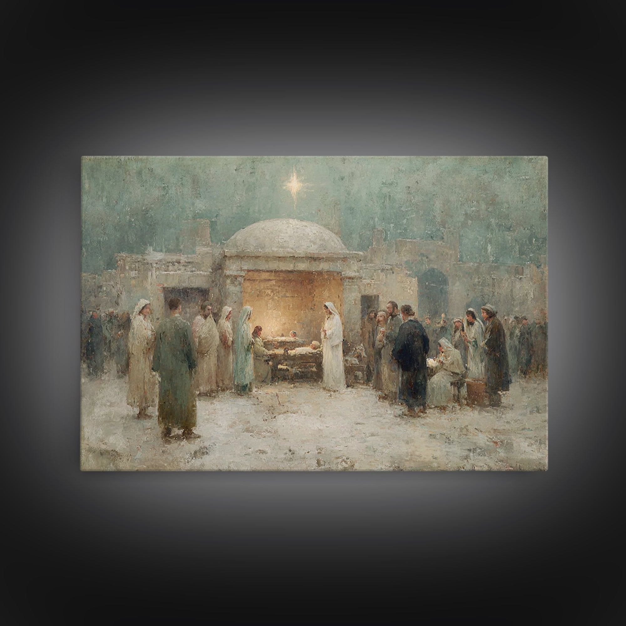 Sacred Star – Framed Canvas Print – Christmas Art – Christian Art Canvas – Christian Gift – Christian Wall Art – Jesus Painting