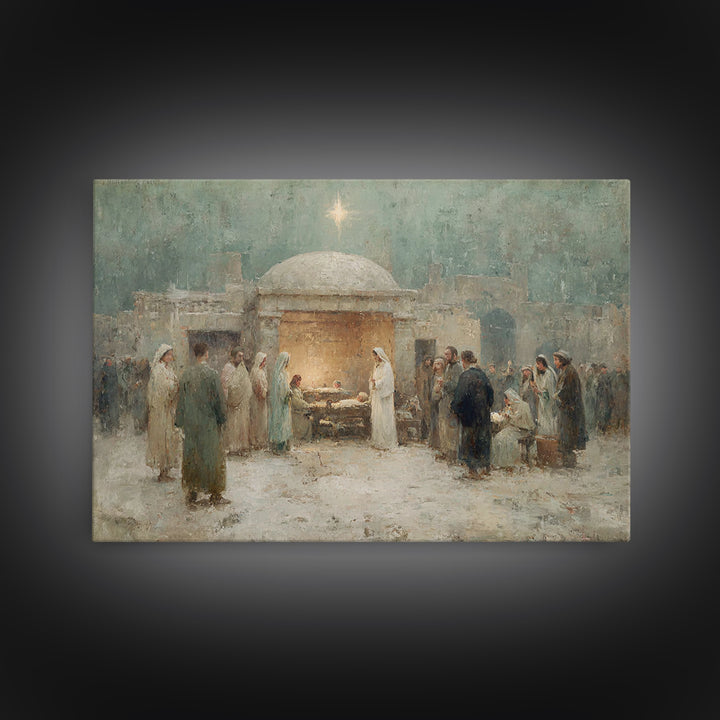 Sacred Star – Framed Canvas Print – Christmas Art – Christian Art Canvas – Christian Gift – Christian Wall Art – Jesus Painting