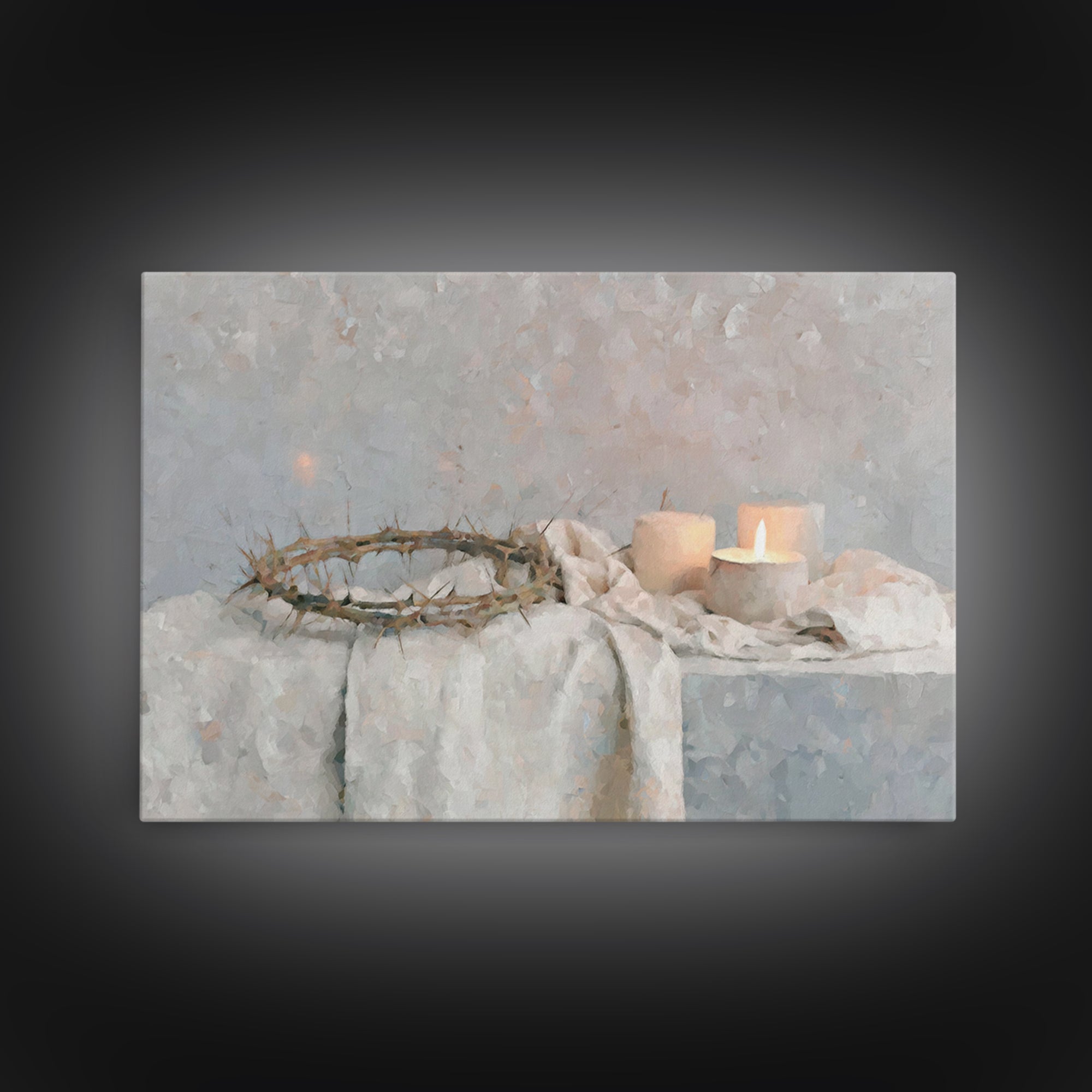 Quiet Reverence | Framed Canvas Print | Christian Wall Art | Christian Art Print | Jesus Painting | Christmas Art | Christian Decor