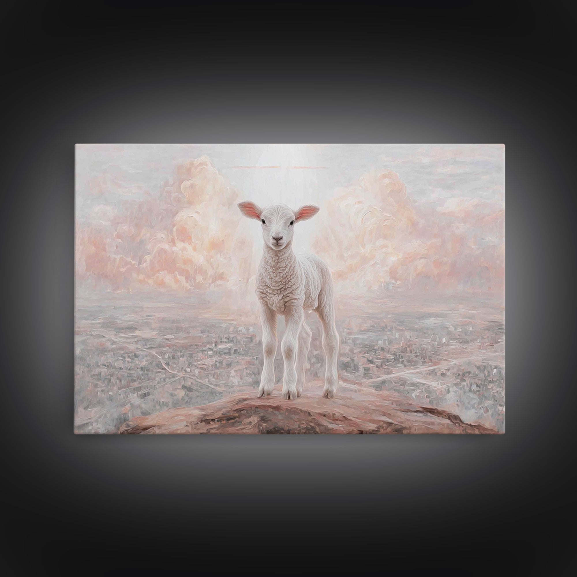 Shepherd’s Cliff – Framed Canvas Print – Christian Wall Art – Christian Art Canvas – Vintage Christian Art – Moody Christian Art – Christia