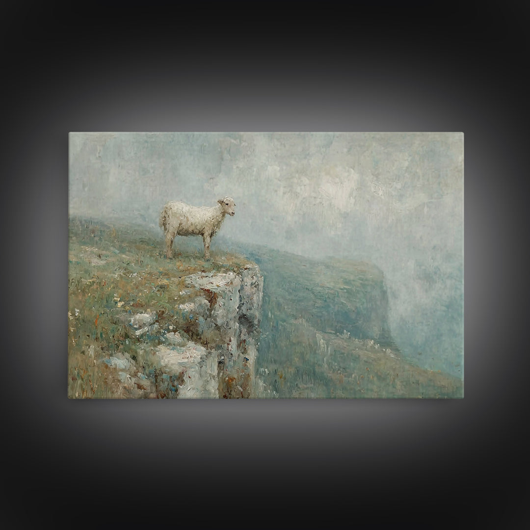 Lone Lamb Glory – Framed Canvas Print – Christian Wall Art – Christian Art Canvas – Abstract Christian Art – Subtle Christian Art – Christi