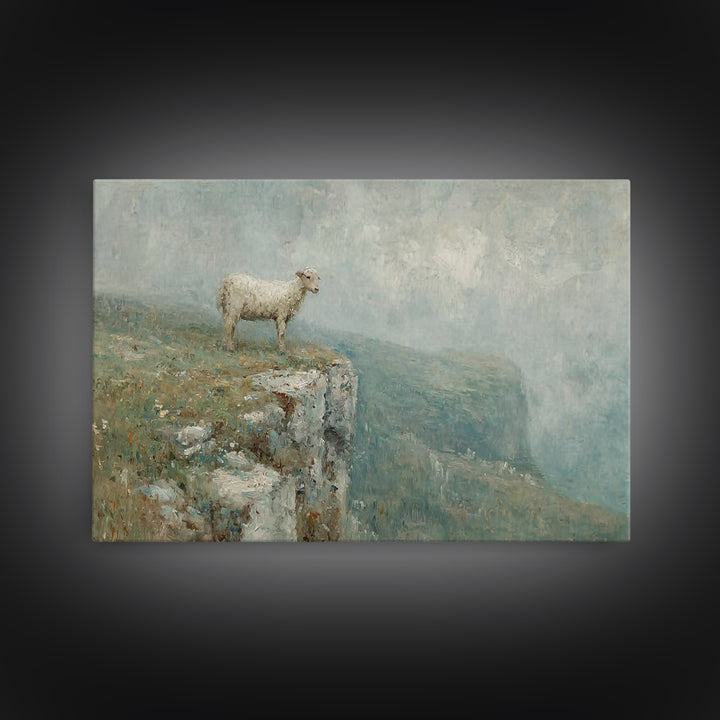 Lone Lamb Glory – Framed Canvas Print – Christian Wall Art – Christian Art Canvas – Abstract Christian Art – Subtle Christian Art – Christi